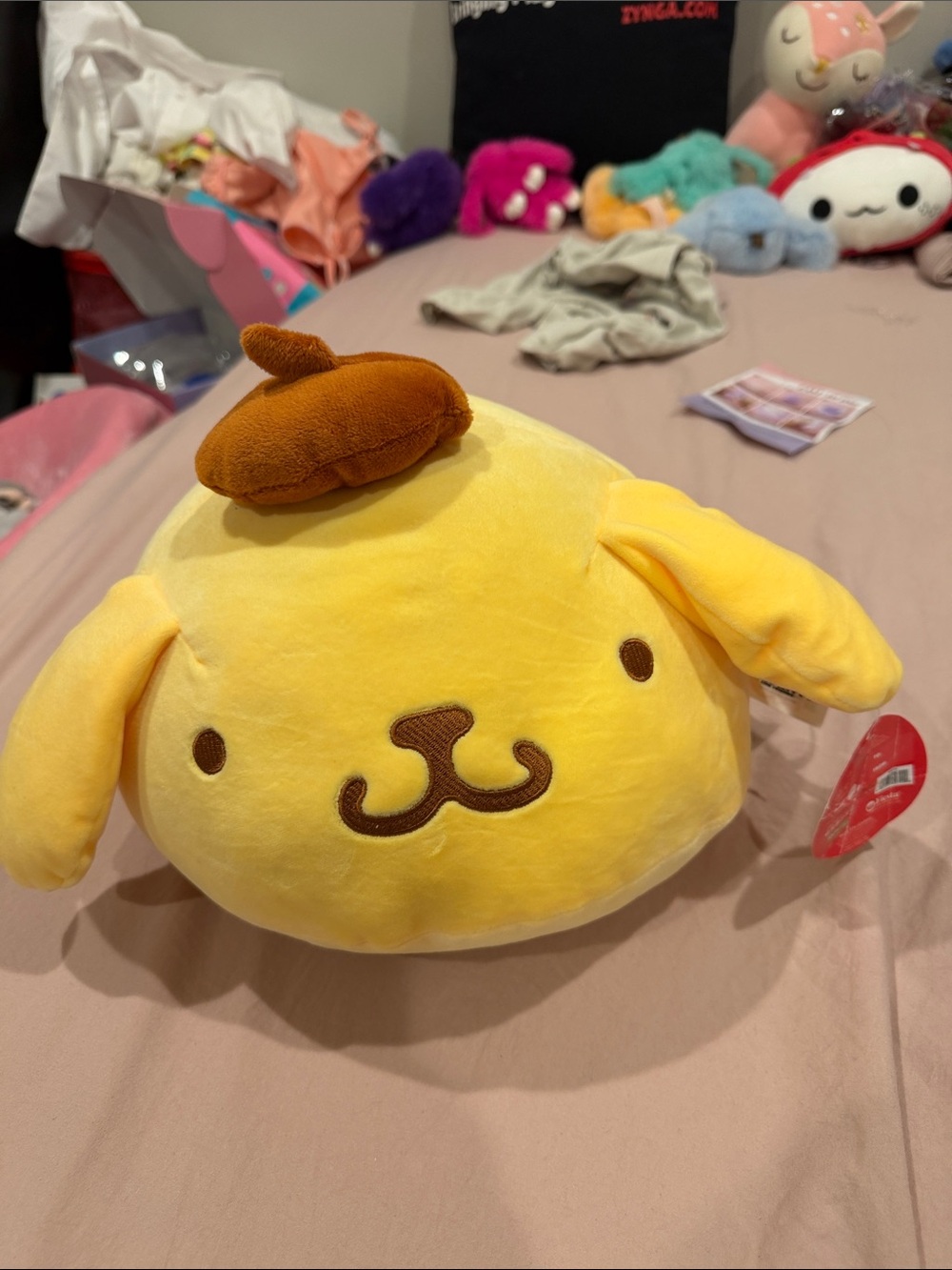Sanrio Pompompurin Dumpling Plush in Yellow with Brown Beret
